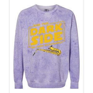 Join He Dark Side Saxophone Player Colorblast Crewneck Sweatshirt