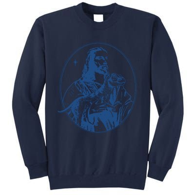 Jesus Holding Dinosaur Tall Sweatshirt