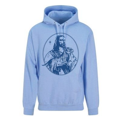 Jesus Holding Dinosaur Unisex Surf Hoodie