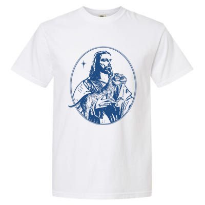 Jesus Holding Dinosaur Garment-Dyed Heavyweight T-Shirt