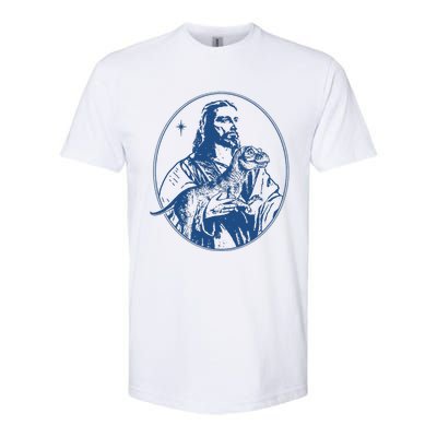 Jesus Holding Dinosaur Softstyle® CVC T-Shirt