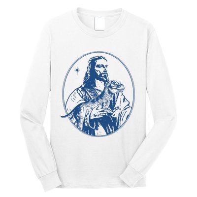 Jesus Holding Dinosaur Long Sleeve Shirt