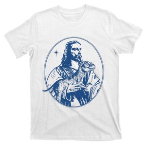 Jesus Holding Dinosaur T-Shirt