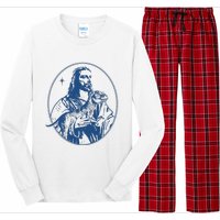 Jesus Holding Dinosaur Long Sleeve Pajama Set