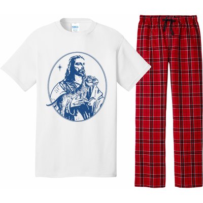 Jesus Holding Dinosaur Pajama Set