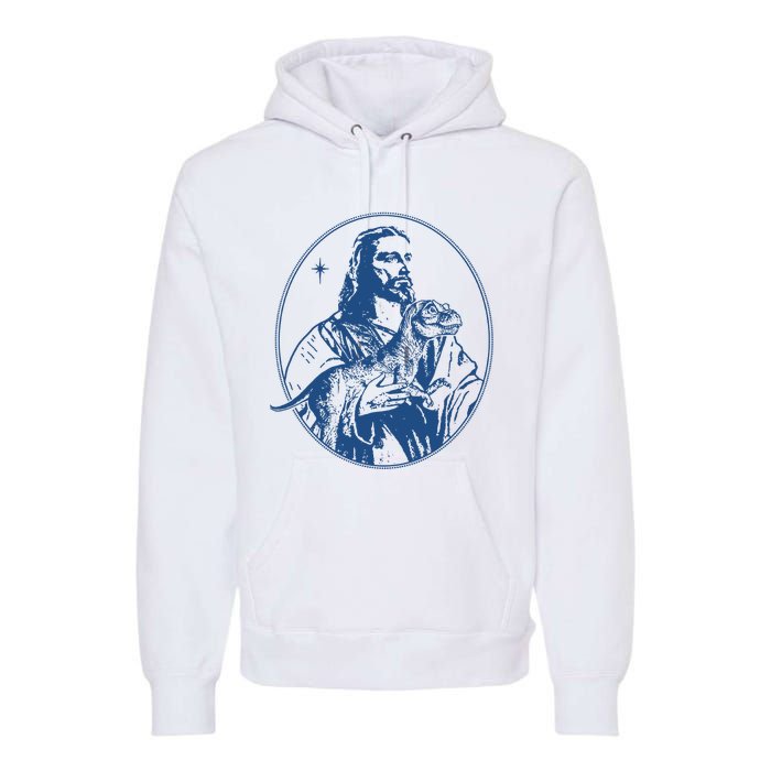 Jesus Holding Dinosaur Premium Hoodie