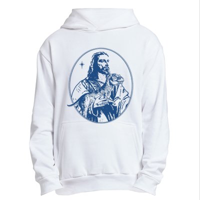 Jesus Holding Dinosaur Urban Pullover Hoodie