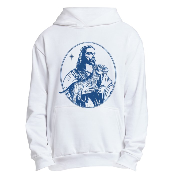 Jesus Holding Dinosaur Urban Pullover Hoodie