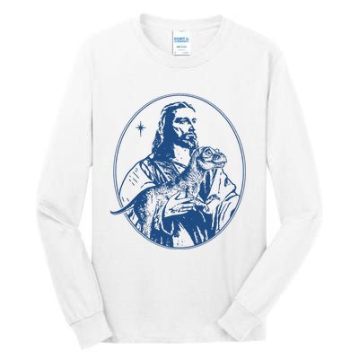 Jesus Holding Dinosaur Tall Long Sleeve T-Shirt