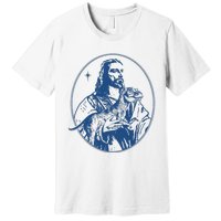 Jesus Holding Dinosaur Premium T-Shirt