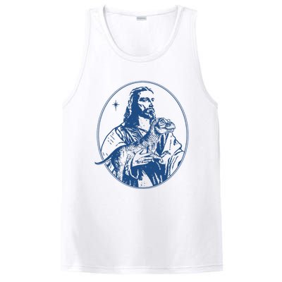 Jesus Holding Dinosaur PosiCharge Competitor Tank