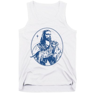 Jesus Holding Dinosaur Tank Top