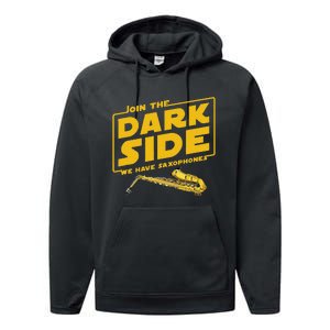 Join He Dark Side Saxophone Player Hoodie Performance Fleece Hoodie