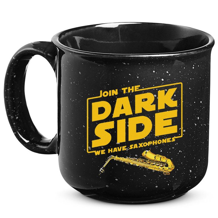 Join He Dark Side Saxophone Player Hoodie 15oz Campfire Ceramic Mug