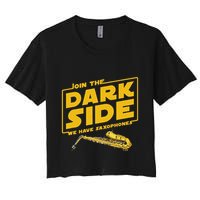 Join He Dark Side Saxophone Player Hoodie Women's Crop Top Tee