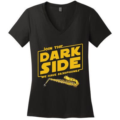 Join He Dark Side Saxophone Player Hoodie Women's V-Neck T-Shirt