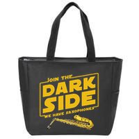 Join He Dark Side Saxophone Player Hoodie Zip Tote Bag