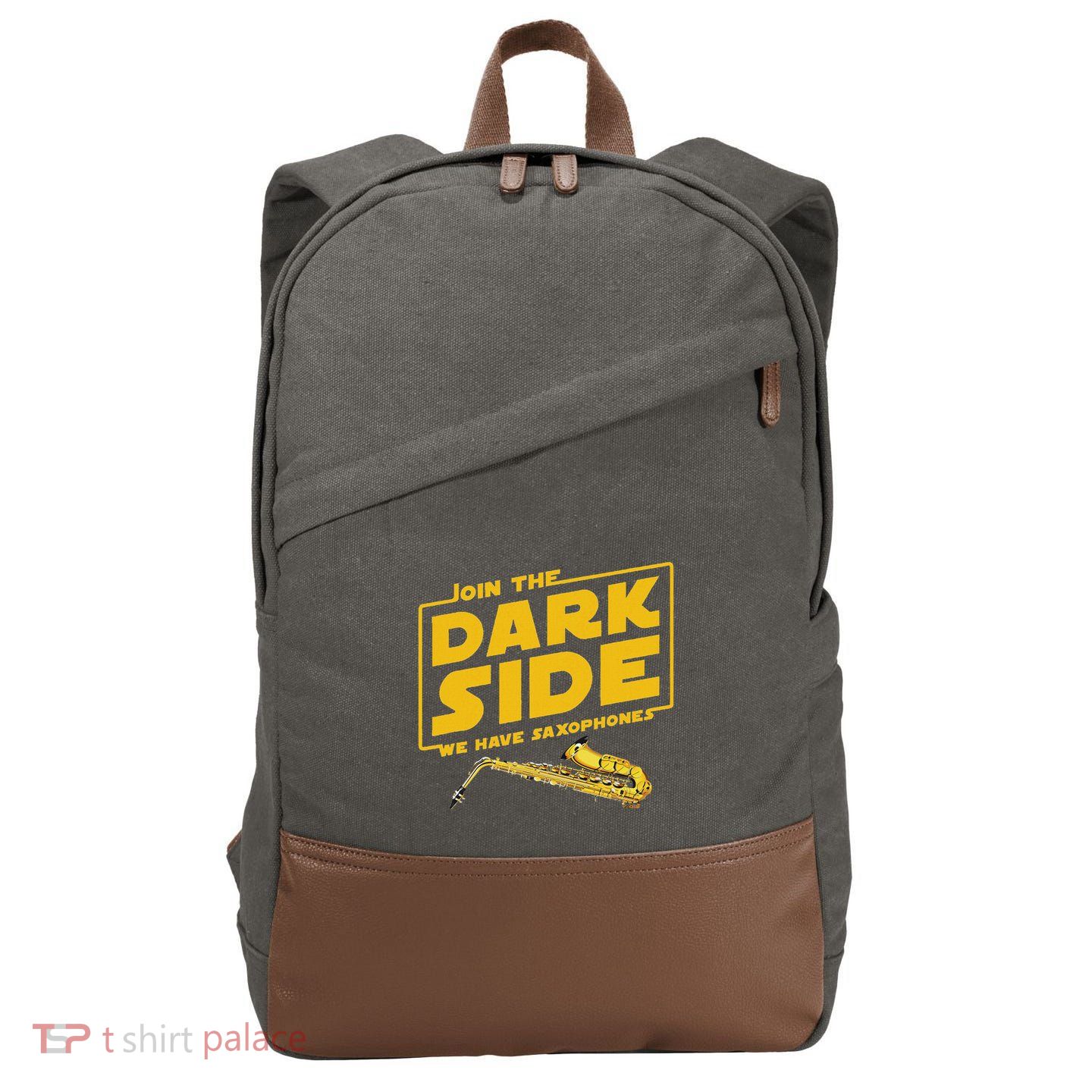Join He Dark Side Saxophone Player Hoodie Cotton Canvas Backpack