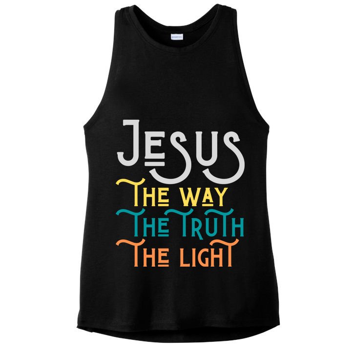 Jesus Happy Easter Family Mom Dad Meaningful Gift Ladies PosiCharge Tri-Blend Wicking Tank