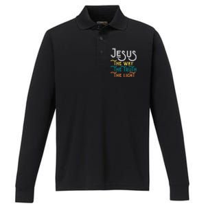 Jesus Happy Easter Family Mom Dad Meaningful Gift Performance Long Sleeve Polo