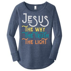 Jesus Happy Easter Family Mom Dad Meaningful Gift Women's Perfect Tri Tunic Long Sleeve Shirt