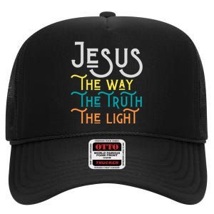 Jesus Happy Easter Family Mom Dad mother's day High Crown Mesh Back Trucker Hat