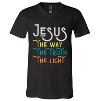 Jesus Happy Easter Family Mom Dad mother's day V-Neck T-Shirt