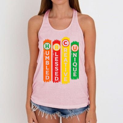 Juneteenth Hbcu Educated Melanin Black Independence Day Gift Women's Knotted Racerback Tank