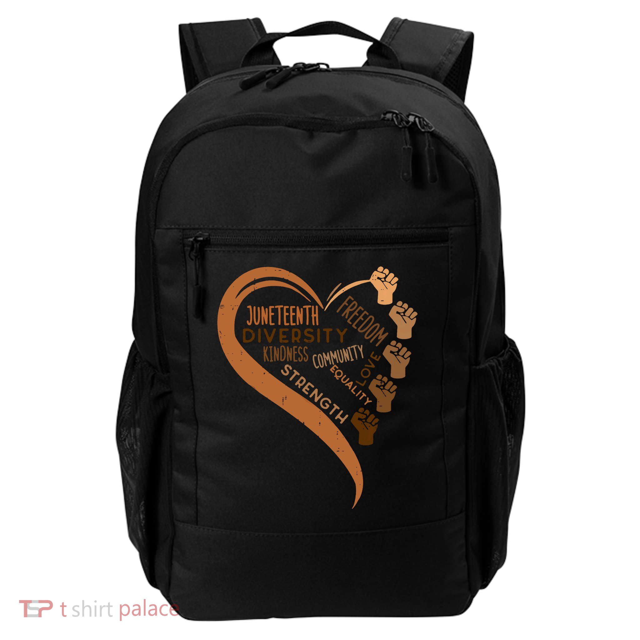 Juneteenth Heart Fists Black History Melanin Backpack