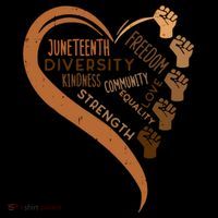 Juneteenth Heart Fists Black History Melanin 7-Panel Snapback Hat