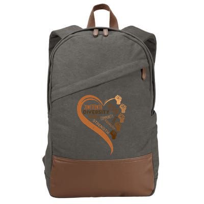 Juneteenth Heart Fists Black History Melanin Cotton Canvas Backpack