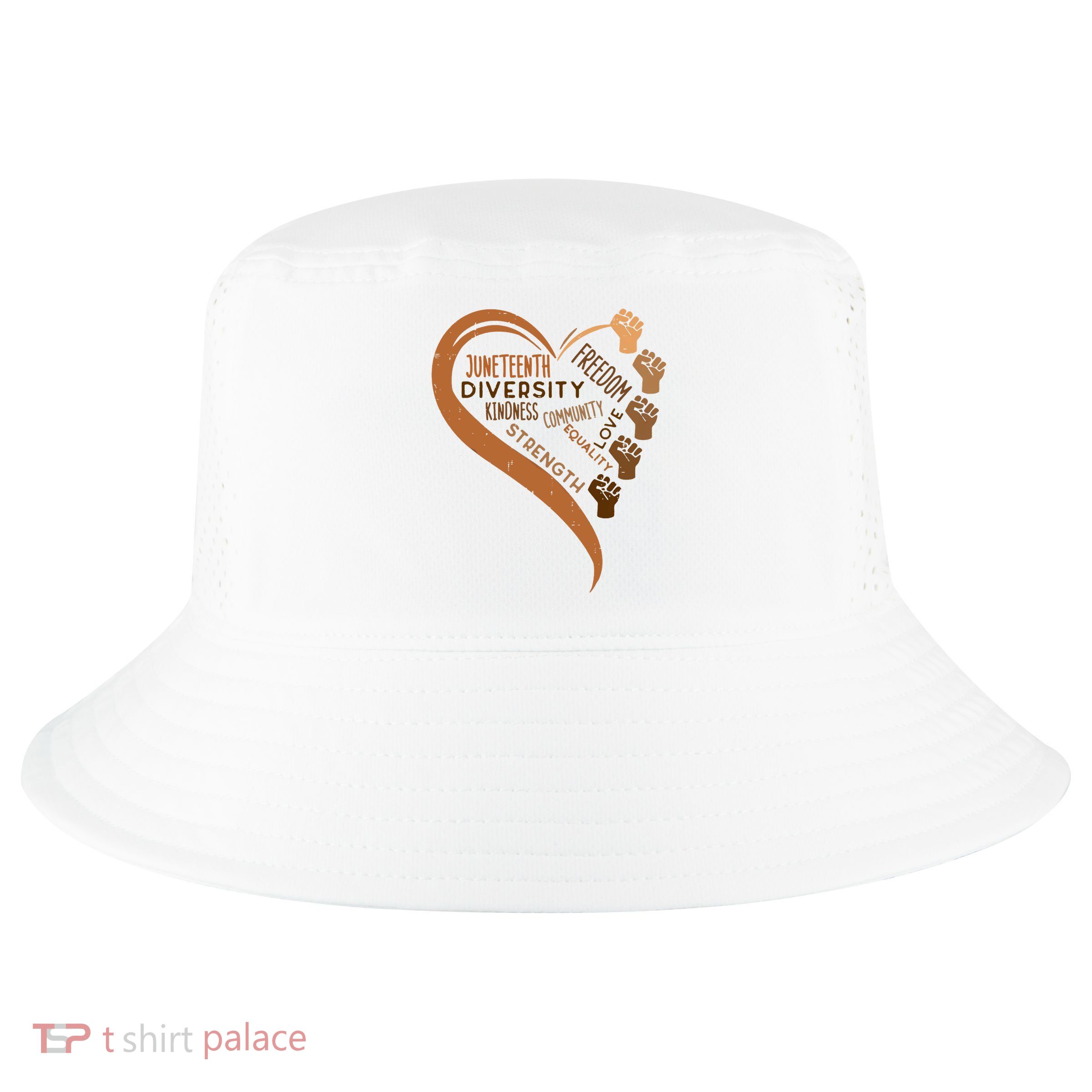 Juneteenth Heart Fists Black History Melanin Cool Comfort Performance Bucket Hat