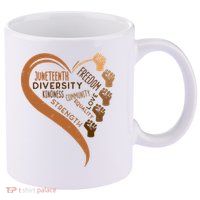 Juneteenth Heart Fists Black History Melanin 11oz C Handle Ceramic Mug