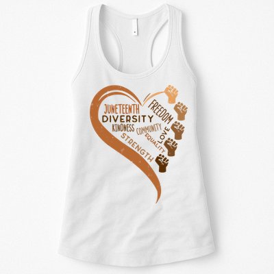 Juneteenth Heart Fists Black History Melanin Womens Tank Top