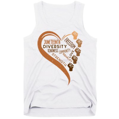 Juneteenth Heart Fists Black History Melanin Tank Top