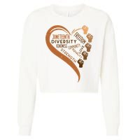 Juneteenth Heart Fists Black History Melanin Cropped Pullover Crew