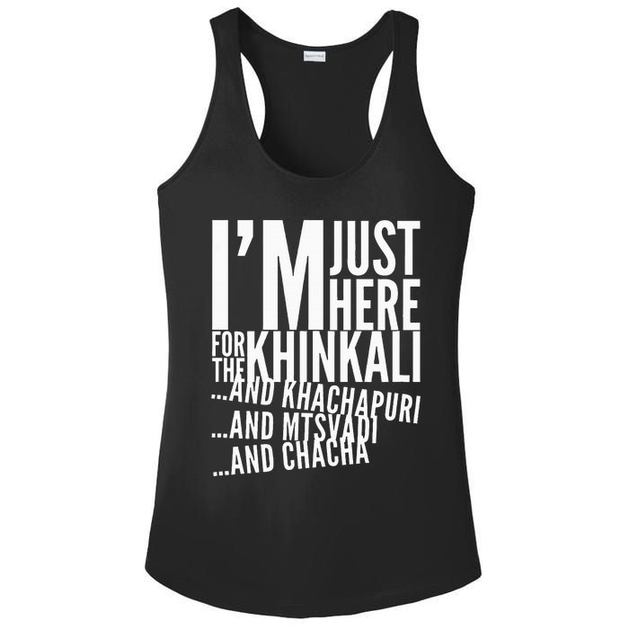 Just Here For All The Food Ladies PosiCharge Competitor Racerback Tank