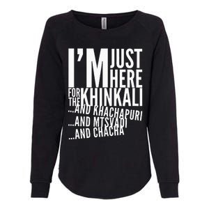 Just Here For All The Food Womens California Wash Sweatshirt