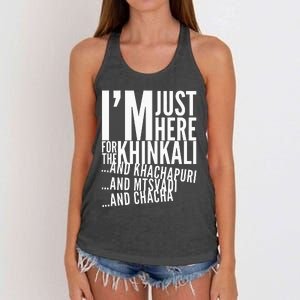 Just Here For All The Food Women's Knotted Racerback Tank