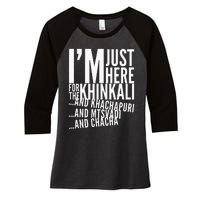 Just Here For All The Food Women's Tri-Blend 3/4-Sleeve Raglan Shirt