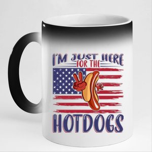 Just Here For The Hot Dogs 11oz Black Color Changing Mug