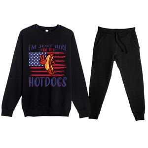 Just Here For The Hot Dogs Premium Crewneck Sweatsuit Set