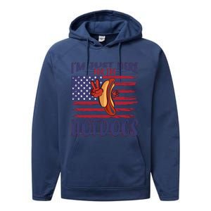 Just Here For The Hot Dogs Performance Fleece Hoodie