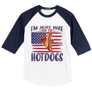 Just Here For The Hot Dogs Baseball Sleeve Shirt