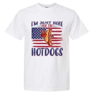 Just Here For The Hot Dogs Garment-Dyed Heavyweight T-Shirt