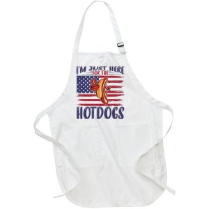 Just Here For The Hot Dogs Full-Length Apron With Pockets