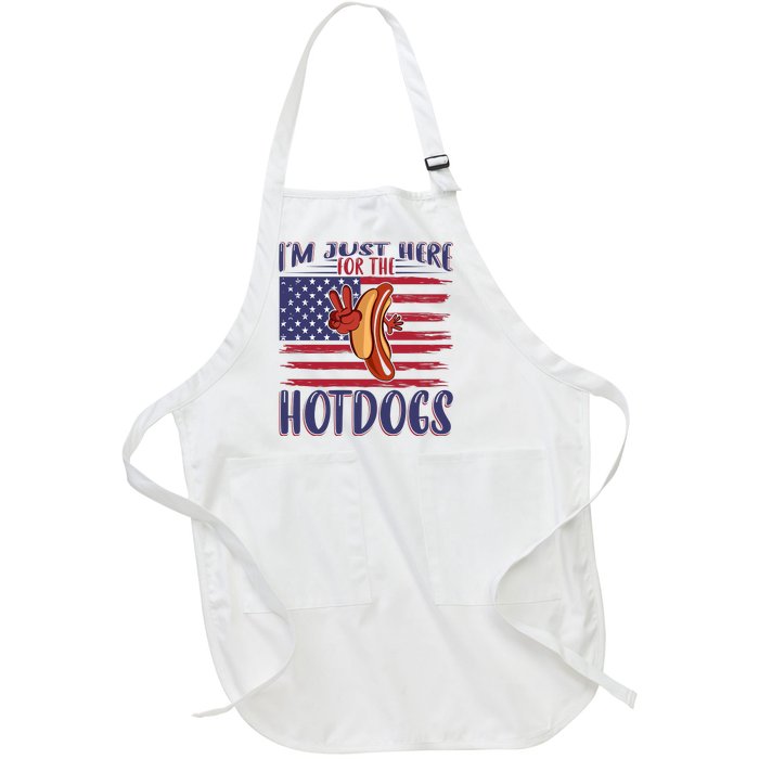 Just Here For The Hot Dogs Full-Length Apron With Pockets