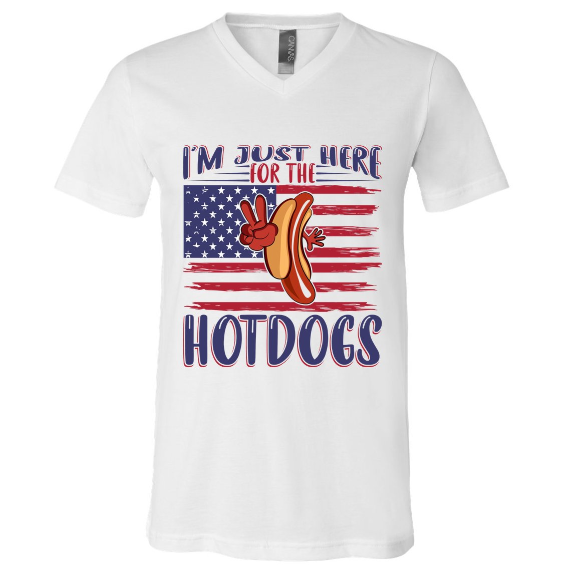 Just Here For The Hot Dogs V-Neck T-Shirt