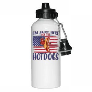 Just Here For The Hot Dogs Aluminum Water Bottle