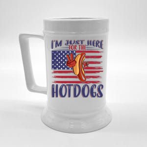 Just Here For The Hot Dogs Beer Stein